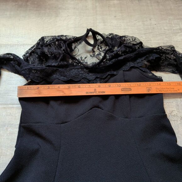 Hot Topic Cosmic Aura Women's Lace Bell-Sleeve Dress Black Sz S/M Gothic - Picture 3 of 6